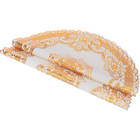 2 Pièces Sous-verres Ronds PVC Doré 38 cm pour Mariage et Réception (1/5)