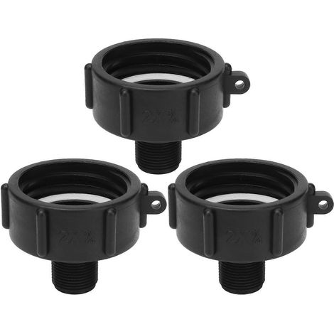 Lot de 3 connecteurs pour réservoir IBC, filetage G3/4, adaptateur de vidange en plastique ABS, raccord de remplacement pour vanne S60x6 (1/5)