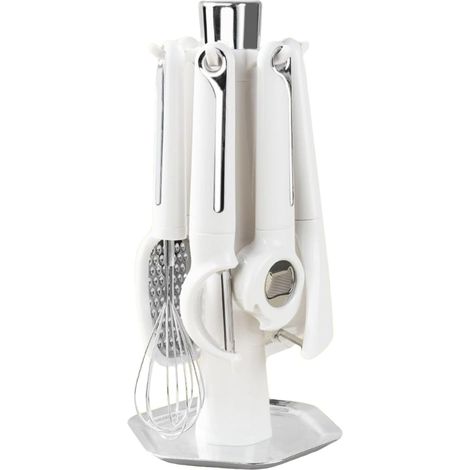 Kitchen Gadget Set,Fouet À Oeufs Avec Support De Rangement,Comprend Ouvre-Bouteille, Éplucheur, Râpe, Fouet et Tamis - Ustensiles de Cuisson (1/5)