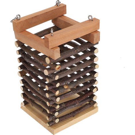 Râtelier à foin en bois, support pour mangeoire à herbe, pour cochons d'Inde, chinchillas et lapins - Accessoires pour animaux de compagnie (1/5)