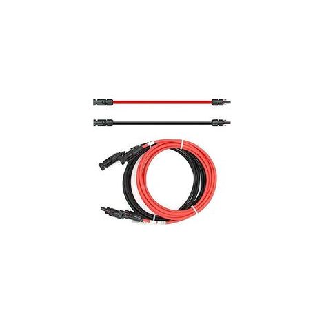 Rallonge de câble Solaire des Deux côtés Rouge/Noir 4 mm² avec fiche 2 x 1 m (1/5)