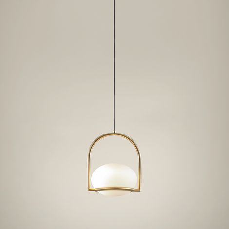LEDS C4 Coco Colgante de globo único Oro, Blanco E14 (1/3)
