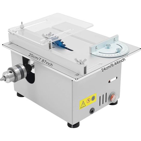 Scie sur table, Vitesse variable 4000-9000 tr/min, Profondeur de coupe réglable, Argent (1/2)