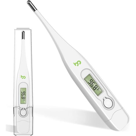 Thermomètre oral médical monobloc pour fièvre et température corporelle - Thermomètre oral ou rectal à lecture rapide pour enfants, adultes et nourrissons - 126x19x9MM (1/5)