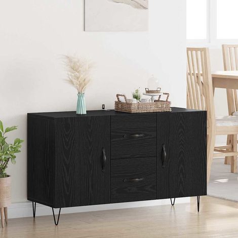 Buffet-Meuble de rangement Chêne noir 100 x 36 x 60 cm Bois d'ingénierie 147426 (1/5)