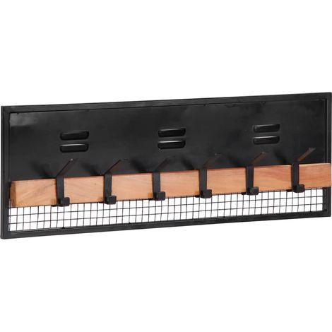 Wandgarderobe 90x11x30 cm Massivholz Mango