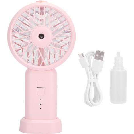 Mini ventilateur humidificateur USB portable, rechargeable sur table ou au lit, rose, 178 x 92 x 40 mm-AquaForge