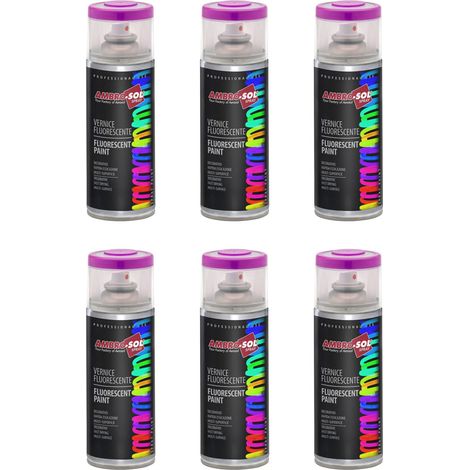 Bomboletta Spray Fluorescente Ambrosol 400 ml Rosso 6 Pezzi