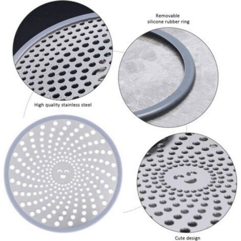 Filtre À Cheveux - Acier Inoxydable 304 Et Silicone - Pour Évier Cuisine Salle De Bain Douche Baignoire - Diamètre 110 Mm - Lot De 1 (1/5)