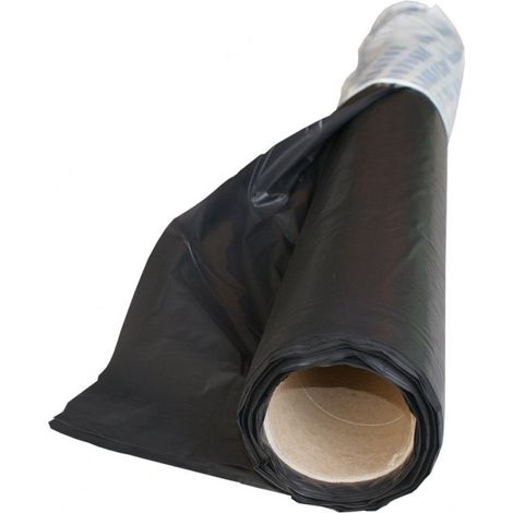 QEM – Film plastique d'étanchéité sous-dalle 130µm – Polyéthylène noir Type 300 – Dimensions 6m x 25m pour dalles lourdes (1/5)