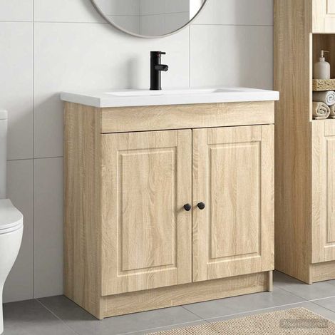 vidaXL Badezimmermöbel-Set Sonoma-Eiche 78,5 x 37,5 x 81 cm (1/5)