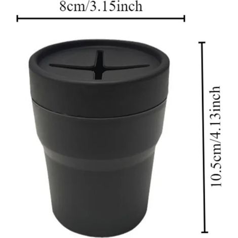 Cache Console Centrale Poubelle Étanche pour Véhicule avec Couvercle Poubelle Automatique Portable Porte-gobelet Universel pour Voiture pour Usage Intérieur Planche De Bord (1/4)