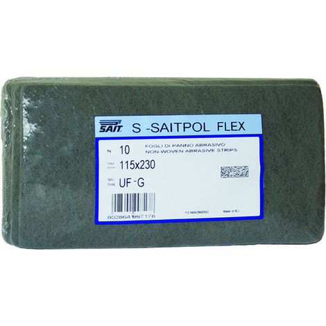 10PZ FOGLIO ABRASIVO SCOTCHBRITE SAITPOL FLEX mm. 115x230. tipo UF