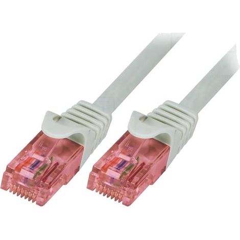 Cable reseau RJ45 male U-UTP Cat 6 gris- 1m