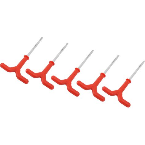 5 pièces piquet de tente pêche sur glace rouge 18,5 cm ABS fer fixation tente rapide vrille piquet glace (1/5)