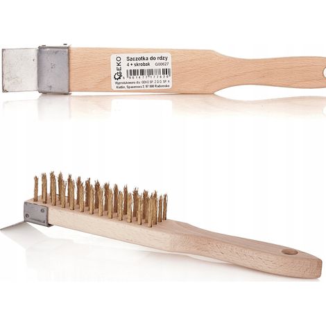 Cepillo de alambre geko 4 filas con raspador madera (1/2)