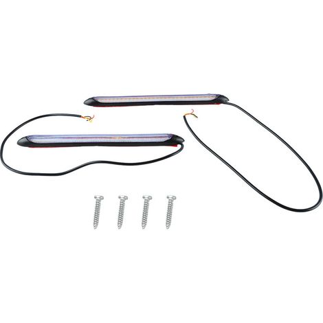 Jeffergarden Bande lumineuse pour phares, 2 pièces, clignotants diurnes, -DOUble couleur, blanc et jaune-DOU