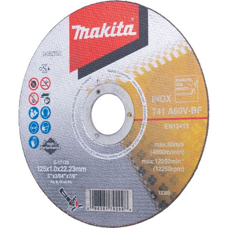 DISQUE A TRONCONNER METAL ET INOX A60U 125x1MM - MAKITA - E-17120