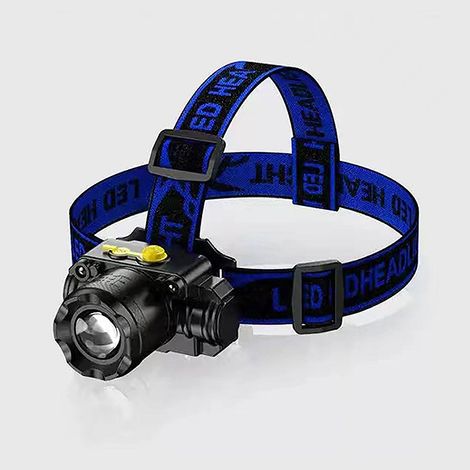 Lampe frontale avec zoom, lampe frontale LED rechargeable, lampe frontale puissante, lampe frontale haute puissance adaptée à la course, au camping et à la randonnée (1/5)