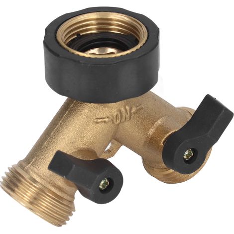 Hochleistungs-Gartenschlauchverteiler, 2-Wege-Y-Verbinder, Wasserhahnanschluss 3/4 Zoll, EU-Standard (1/5)