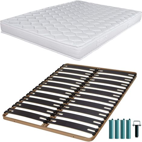 Matelas mousse + Sommier C310 140x190 Montana - Hauteur 18 cm - Soutien équilibré (1/5)