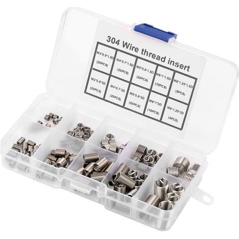 150PCS Insert de Réparation de Filetage, Insert de Filetage en Spirale Robuste, Utilisation à Long Terme pour Retirer les Pièces Ménagères (1/5)