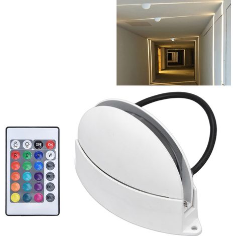 Applique murale RGB avec télécommande, spot RGB avec télécommande, applique murale à éclairage 180°, lampe de rebord de fenêtre, lampe de couloir, applique extérieure, lampe de salon, lampe décorative (1/5)