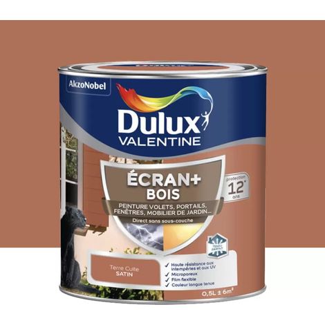 Peinture DULUX VALENTINE Ecran+ Bois Terre cuite 0,5 L (1/4)