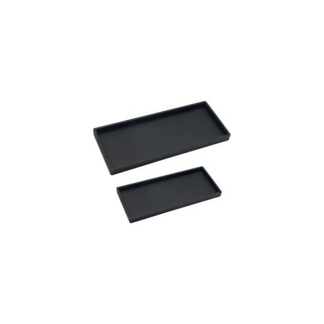 2 vassoi da bagno, vassoio rettangolare nero, vassoio portaoggetti per lavabo, vasca da bagno, lavello da cucina e vassoio da bagno in silicone - Crezuo (1/4)