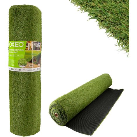Gazon synthétique artificiel rouleau 8m2 - 1230g/m2 - Épaisseur 2cm - Pelouse synthétique balcon, terrasse - Effet Naturel (1/5)