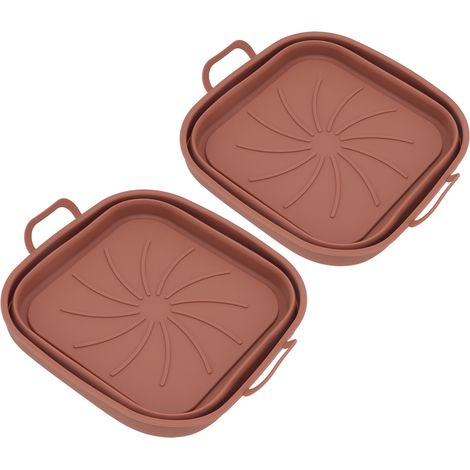 Silikon-Bratkörbe, Antihaft-Silikon-Topfeinsätze, Frittierzubehör mit Griff, Braun (1/5)