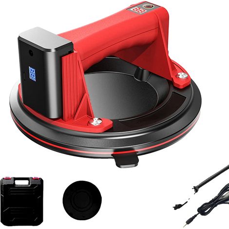 Lève-suceur électrique à vide, capacité de charge de 200 kg, diamètre de 8 pouces, Boîte en plastique rouge (1/2)