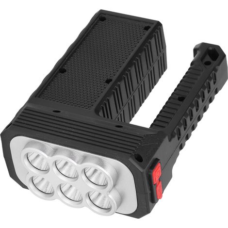 Tragbare, per USB aufladbare 6-LED-Taschenlampe, 4 Leuchtmodi, wasserdichter Scheinwerfer für Outdoor-Aktivitäten, Camping, Wandern, Nachtläufe, Trekking und Reparaturen (mit eingebautem Akku) (W5116) (1/5)