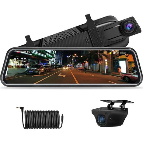 10" Dashcam Voiture Rétroviseur Écran Tactile 1080P Caméra Arrière (1/5)