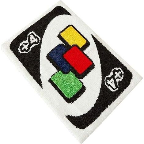 UNO – Tapis en forme de carte, antidérapant, lavable, moderne, abstrait, mignon, unique pour salle de bain, chambre à coucher, cadeau amusant pour (1/5)