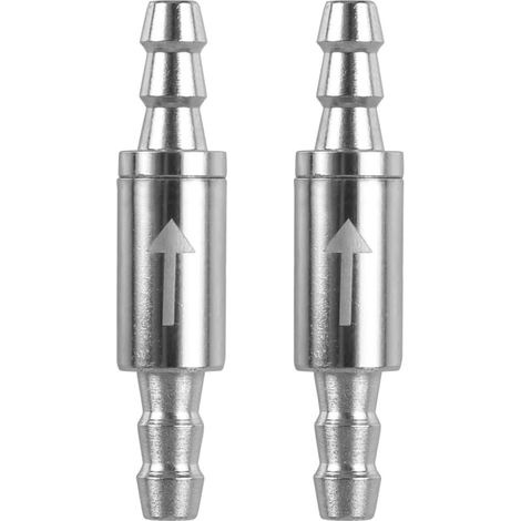 Lot de 2 clapets anti-retour CO2 à 1 voie, en acier inoxydable pour ligne de CO2 4/6 mm, régulateur de tuyau, diffuseur, systèmes de CO2 pour aquarium (1/5)