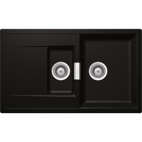 Schock Einbauspüle Cristadur Mono D-150 A Green Line Night NGT Exzenterbedienung (1/3)