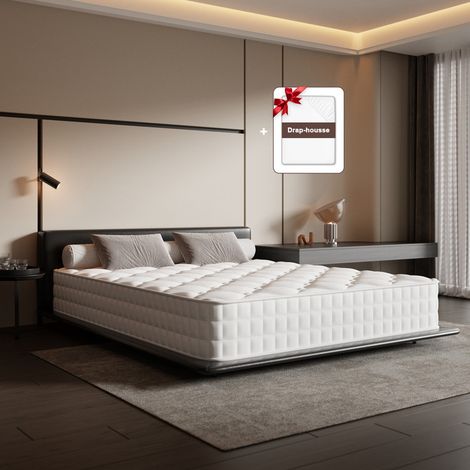 Matelas 90x190, Épaisseur 22 cm, Matelas à Ressorts Ensachés, Isolation des Mouvements, 7 Zones de Confort, Fermeté Moyenne (1/5)