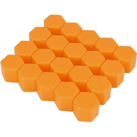 Caches-Écrous De Roue Orange 20X Silicone Anti-Poussière 21mm, -25 À 300℃, Anti-Rouille, Protection Boulon, Facile À Installer, Convient Pour Tout Boulon 21mm (1/5)