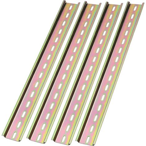 HERKINDERS 4 Pièces Rail Din en Métal, 300 x 35 mm Rail de Support pour Armoire, Largeur de Trou 4,2 mm Rails de Montage Din, pour Armoires de Distribution et Armoires de Commande (1/5)