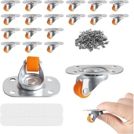20pcs Petites Roulettes en Caoutchouc 12mm Petite Roues Pivotantes en Caoutchouc a 360 Mini Roulette pour Meubles Adhesive Roulette pour Petit Electromenager Roulettes de Transport Universelles (1/5)