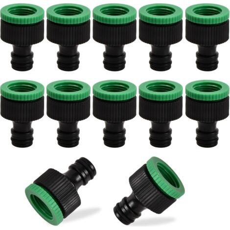 Connettore per rubinetto da giardino, adattatore 2 in 1 per rubinetto da 3/4" e 1/2", 10 pezzi (1/5)
