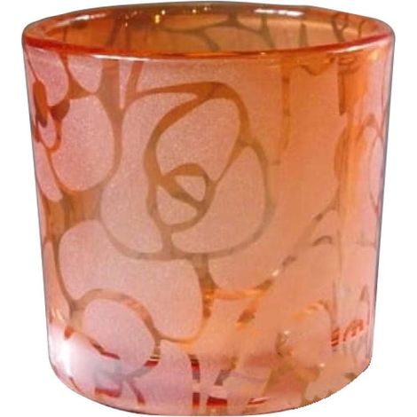 Candelabro decorativo arancione con fiori