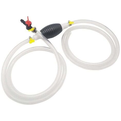 Portable Hand Primer Pump, Universal Manual Fuel Pump, Engine Drain Pump, Manual Water Pump, High Flow Siphon Fluid Transfer, with Flow Regulator (1/4)