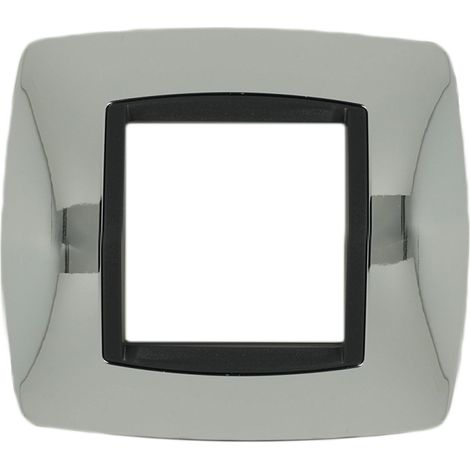 Placca Bombè Cromo Lucido 502 2M Compatibile Bticino Living International (1/2)