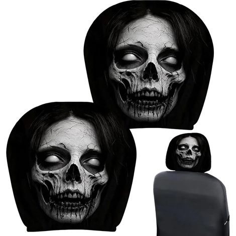 Copri poggiatesta per auto lavabile in 2 pezzi a tema Halloween (1/5)
