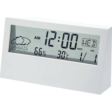 HONORNIC - Réveil numérique d'intérieur avec thermomètre intégré, écran LCD, surveillance météo domestique (1/5)