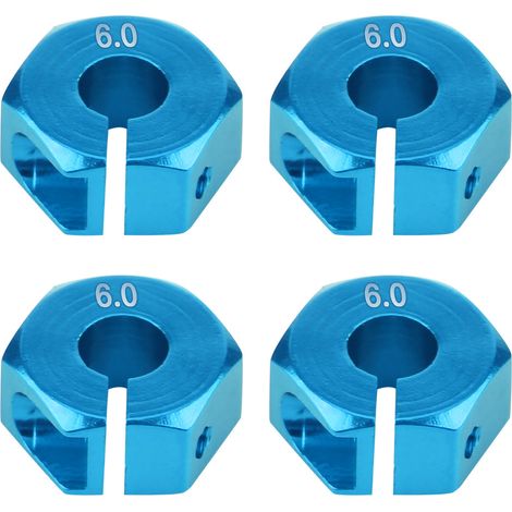Adaptateur universel pour moyeu hexagonal de roue 12 mm pour voiture RC HSP Sakura à l'échelle 1/10 (6 mm, bleu) (1/5)