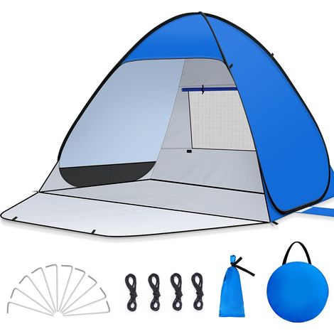 Tente de Plage Pop Up pour 1-2 Personnes (S) Abris de Plage avec Porte à Glissière Protection UV 50+ Contre Le Vent (1/5)