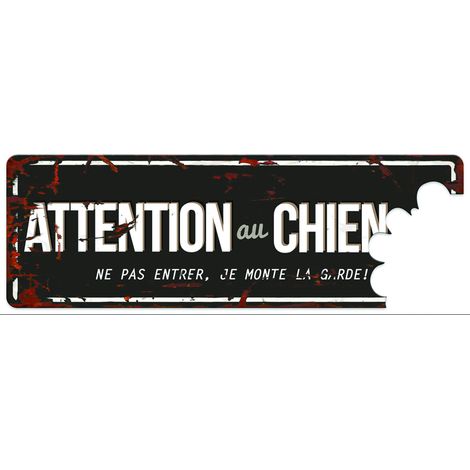 Plaque "attention au chien" Couleur : Gris